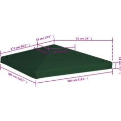 Copertura Superiore Per Gazebo 310 G/m² 3x3 M Verde VidaXL -Vendite VIDAXL 11187809 3