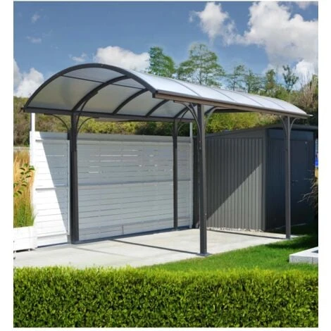 Carport Tettoia Da Esterno In Policarbonato E Alluminio - 485x300x253h Cm. 2 Carport Tettoia Da Esterno In Policarbonato E Alluminio - 485x300x253h Cm. - immagine 2