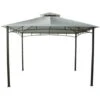 Gazebo Da Giardino Deluxe In Acciaio Doppio Tetto, 3x3 M