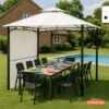 Gazebo 3,3x3,3 Metri Giardino Bar Veranda Mercato Pagoda Antigua Uv