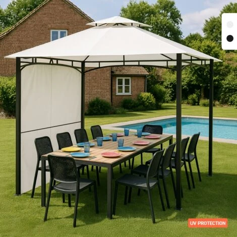 Gazebo 3,3x3,3 Metri Giardino Bar Veranda Mercato Pagoda Antigua Uv 1 Gazebo 3,3x3,3 Metri Giardino Bar Veranda Mercato Pagoda Antigua Uv
