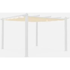 Telo Del Tetto, Colore: Ecru, Per Pergolato, Dimensioni: 3x4m, Modello: Condate - Telo Di Ricambio Per Pergola, Telo Sostitutivo
