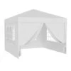 Gazebo 3x3m Teli Laterali In Bianco Rimovibili Pieghevoli Con Finestra