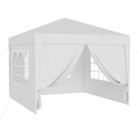 Gazebo 3x3m Teli Laterali In Bianco Rimovibili Pieghevoli Con Finestra 1 Gazebo 3x3m Teli Laterali In Bianco Rimovibili Pieghevoli Con Finestra