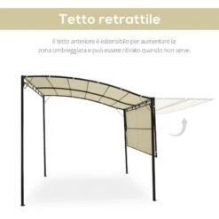 Outsunny Pergola Da Giardino In Acciaio Con Copertura In Tessuto Beige 300x250cm 8 Outsunny Pergola Da Giardino In Acciaio Con Copertura In Tessuto Beige 300x250cm -Vendite VIDAXL 17718690 4