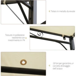Outsunny Pergola Da Giardino In Acciaio Con Copertura In Tessuto Beige 300x250cm 9 Outsunny Pergola Da Giardino In Acciaio Con Copertura In Tessuto Beige 300x250cm -Vendite VIDAXL 17718690 5