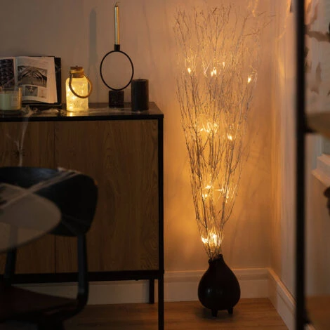 Rami Decorativi LED Con Batteria 1.2m Argento3xAA100 Mm3xAA 5 Rami Decorativi LED Con Batteria 1.2m Argento3xAA100 Mm3xAA - immagine 5