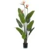 Strelitzia Pianta Artificiale In Vaso Con Fiori 120 Cm Emerald