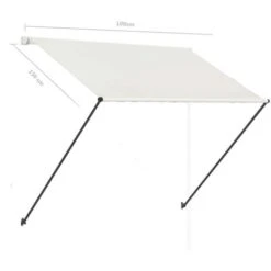 Tenda Da Sole Retrattile Con LED 100x150 Cm Crema VidaXL -Vendite VIDAXL 18898947 3