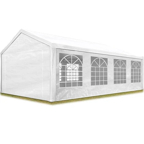 Tendone Per Feste Gazebo 4x8 M Bianco PE 350 N Impermeabile Protezione UV Tenda Giardino Sagre Eventi Mercati Esterno 1 Tendone Per Feste Gazebo 4x8 M Bianco PE 350 N Impermeabile Protezione UV Tenda Giardino Sagre Eventi Mercati Esterno
