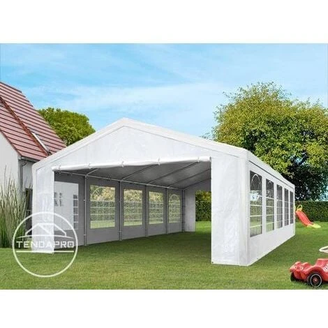 Tendone Per Feste Gazebo 4x8 M Bianco PE 350 N Impermeabile Protezione UV Tenda Giardino Sagre Eventi Mercati Esterno 2 Tendone Per Feste Gazebo 4x8 M Bianco PE 350 N Impermeabile Protezione UV Tenda Giardino Sagre Eventi Mercati Esterno - immagine 2