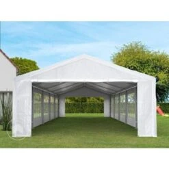 Tendone Per Feste Gazebo 4x8 M Bianco PE 350 N Impermeabile Protezione UV Tenda Giardino Sagre Eventi Mercati Esterno 8 Tendone Per Feste Gazebo 4x8 M Bianco PE 350 N Impermeabile Protezione UV Tenda Giardino Sagre Eventi Mercati Esterno -Vendite VIDAXL 19762224 4