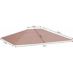 Tetto Di Ricambio Per Gazebo Da Giardino 3x4m Grigio Beige -Vendite VIDAXL 23185161 3