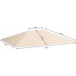 Tetto Di Ricambio Per Padiglione Da Giardino 3x4m Copertura Di Ricambio Per Tetto Da Padiglione Antico Beige -Vendite VIDAXL 23185184 5