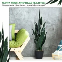 COSTWAY Pianta Artificiale Albero 90cm, Sansevierina Finta Con Vaso Stabile, Agave Finta Per Decorare Casa Giardino Ufficio, Verde -Vendite VIDAXL 23710624 3