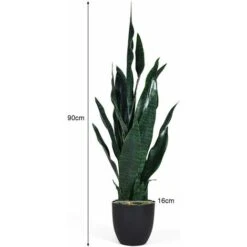 COSTWAY Pianta Artificiale Albero 90cm, Sansevierina Finta Con Vaso Stabile, Agave Finta Per Decorare Casa Giardino Ufficio, Verde -Vendite VIDAXL 23710624 4