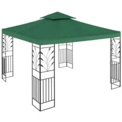 Gazebo Da Giardino E Terrazzo In Metallo Tendone Feste 3 X 3 M In Verde Scuro -Vendite VIDAXL 24396205 3