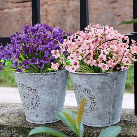 10 Bundles Fiori Artificiali Da Esterno Resistenti Ai Raggi UV No Dissolvenza Fiori Viola Finti Per Interni Piante Pensili Da Esterno Giardino Patio Portico Finestra Scatola Matrimonio Casa Fattoria D 2 10 Bundles Fiori Artificiali Da Esterno Resistenti Ai Raggi UV No Dissolvenza Fiori Viola Finti Per Interni Piante Pensili Da Esterno Giardino Patio Portico Finestra Scatola Matrimonio Casa Fattoria D - immagine 2
