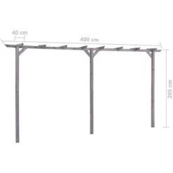 Pergolato Da Giardino Grigio 400x40x205 Cm In Pino Impregnato VidaXL -Vendite VIDAXL 27989156 3