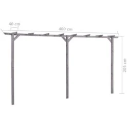 Pergolato Da Giardino Grigio 400x40x205 Cm In Pino Impregnato VidaXL -Vendite VIDAXL 27989156 5