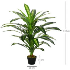 Outsunny Pianta Tropicale Decorativa Dracena Finta In Plastica Con Vaso -Vendite VIDAXL 28614482 4