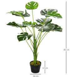 Outsunny Monstera Artificiale 13 Foglie E Vaso Alta 85cm Per Interno Ed Esterno -Vendite VIDAXL 28614489 3