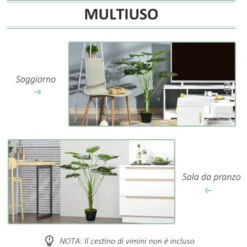 Outsunny Monstera Artificiale 13 Foglie E Vaso Alta 85cm Per Interno Ed Esterno -Vendite VIDAXL 28614489 4