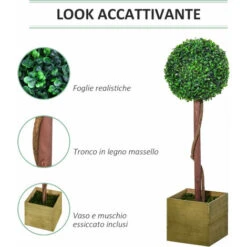 Outsunny Alberello Bosso Artificiale Con Vaso Pianta Finta Altezza 87cm -Vendite VIDAXL 28833918 5