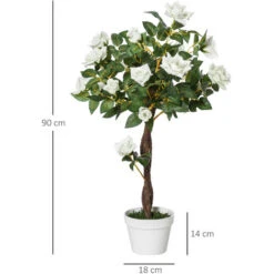 Outsunny Camelia Alberello Artificiale Con 21 Fiori E Vaso Alta 90cm -Vendite VIDAXL 28833921 3