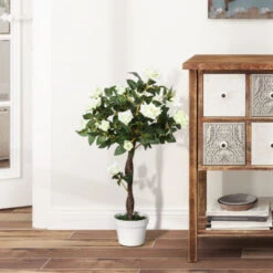 Outsunny Camelia Alberello Artificiale Con 21 Fiori E Vaso Alta 90cm -Vendite VIDAXL 28833921 4