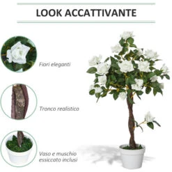 Outsunny Camelia Alberello Artificiale Con 21 Fiori E Vaso Alta 90cm -Vendite VIDAXL 28833921 5