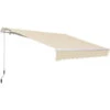 Outsunny Tenda Da Sole Avvolgibile Per Esterno In Poliestere E Alluminio, Beige, 365 × 250cm