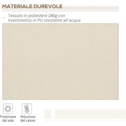 Outsunny Tenda Da Sole Avvolgibile Per Esterno In Poliestere E Alluminio, Beige, 365 × 250cm -Vendite VIDAXL 28944550 4