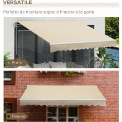 Outsunny Tenda Da Sole Avvolgibile Per Esterno In Poliestere E Alluminio, Beige, 365 × 250cm -Vendite VIDAXL 28944550 5