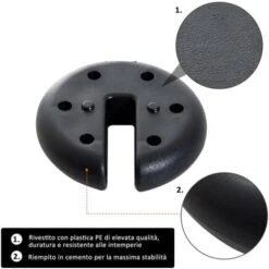 Outsunny Base Per Gazebo 4 Pezzi Riempito Con Cemento 2.3kg, 20x4.5cm 7 Outsunny Base Per Gazebo 4 Pezzi Riempito Con Cemento 2.3kg, 20x4.5cm -Vendite VIDAXL 28945606 3