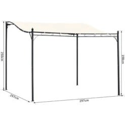 Outsunny Gazebo Tenda Parasole Con Telo In Poliestere, Crema, 297x297cm -Vendite VIDAXL 28945643 3