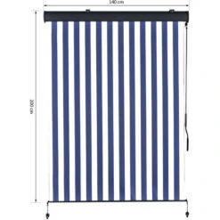 Outsunny Tenda Avvolgibile A Rullo Impermeabile Funzionamento Manovella Bianco E Blu 140 X 200 Cm -Vendite VIDAXL 28946060 3