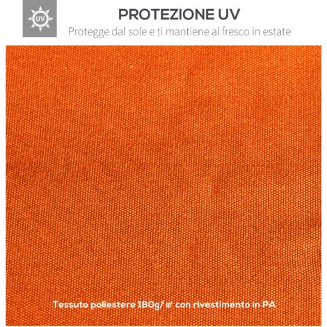 Outsunny Tetto Di Ricambio Per Gazebo 3x3m In Poliestere Impermeabile Anti-UV, Arancione 5 Outsunny Tetto Di Ricambio Per Gazebo 3x3m In Poliestere Impermeabile Anti-UV, Arancione - immagine 5