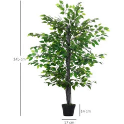 Outsunny Albero Baniano Artificiale, Pianta Finta Interno Ed Esterno Alta 145cm -Vendite VIDAXL 28946550 3