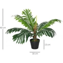 Outsunny Palma In Plastica Decorativa, Pianta Tropicale Finta Con Vaso -Vendite VIDAXL 28946606 3