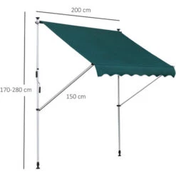 Outsunny Tenda Da Sole Con Manovella, Telaio Telescopico E Angolo Regolabile -Vendite VIDAXL 28947103 3