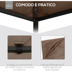 Outsunny Tetto Di Ricambio Telo Sostitutivo Per Gazebo Traspirante 3x3m -Vendite VIDAXL 28947299 4