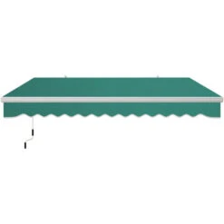 Outsunny Tenda Da Sole A Manovella Copertura Impermeabile 400x250cm Verde