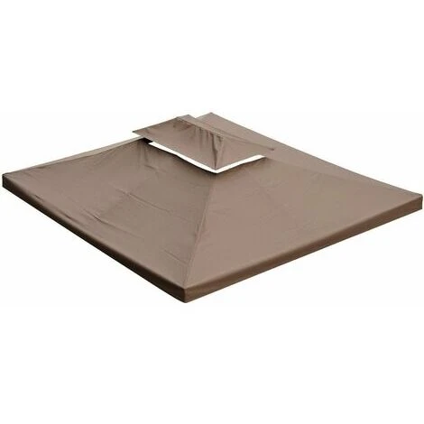 Outsunny Tetto Sostitutivo Per Gazebo, Caffè, 3x4m 2 Outsunny Tetto Sostitutivo Per Gazebo, Caffè, 3x4m - immagine 2
