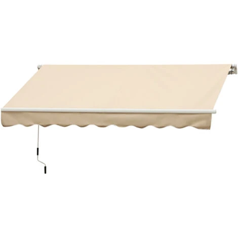 Outsunny Tenda Da Sole Avvolgibile Da Esterno Impermeabile In Alluminio, Beige, 3x2.5m 1 Outsunny Tenda Da Sole Avvolgibile Da Esterno Impermeabile In Alluminio, Beige, 3x2.5m