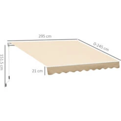 Outsunny Tenda Da Sole Avvolgibile Da Esterno Impermeabile In Alluminio, Beige, 3x2.5m 7 Outsunny Tenda Da Sole Avvolgibile Da Esterno Impermeabile In Alluminio, Beige, 3x2.5m -Vendite VIDAXL 29809043 3