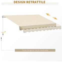 Outsunny Tenda Da Sole Avvolgibile Da Esterno Impermeabile In Alluminio, Beige, 3x2.5m 9 Outsunny Tenda Da Sole Avvolgibile Da Esterno Impermeabile In Alluminio, Beige, 3x2.5m -Vendite VIDAXL 29809043 5