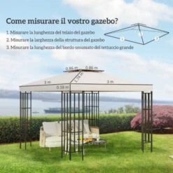Outsunny Tetto Di Ricambio Impermeabile Per Gazebo Da Giardino Doppio Tetto 3x3m -Vendite VIDAXL 29809713 3