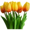 10 Splendido Bouquet Di Tulipani Artificiali In PU Con Tocco Realistico Con Stelo - Arancio