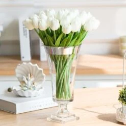 10 Splendido Bouquet Di Tulipani Artificiali In PU Con Tocco Realistico E Stelo-Wihte -Vendite VIDAXL 30556047 3